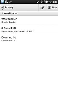 Your favourite locations are displayed.Press the required destination.