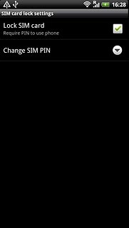 When the box next to the menu item is ticked (V), use of PIN is turned on.