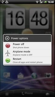 Press Airplane mode.Depending on the current setting, flight mode is now turned on or off.