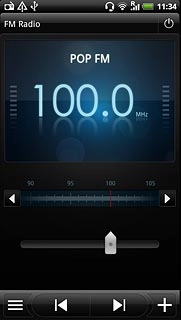 Press the indicator at the centre of the display and drag it right or left to select the required frequency.