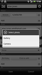 To use a saved picture:Press Gallery.