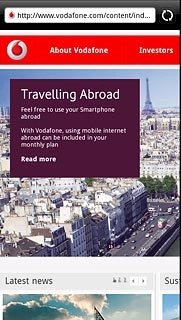 Press the address bar at the top of the display.
