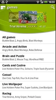 To search by application name:Press the search icon.