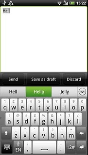 Press the required word to insert it.