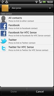 If no contacts are suggested:Press All contacts or the required social network.