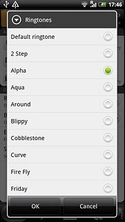 Press the required ringtone to listen to it.