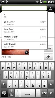 Matching contacts are displayed.Press the required contact.