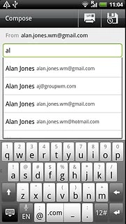 Matching contacts are displayed.Press the required contact.