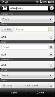 Press the field below Phone.