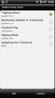 Press the field next to the required audio file.