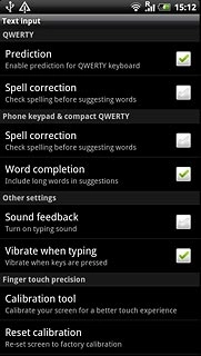 Press Prediction to turn word suggestion on or off.