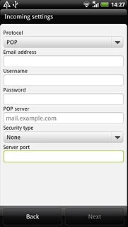 Press the field below Server port and key in 110