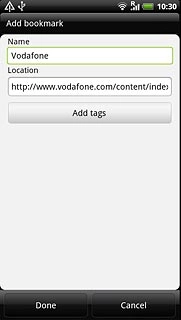 Press Done to save the bookmark.