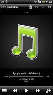 Press the music library icon.