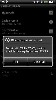 Check that the same access code is displayed on both devices and press Pair.You also need to accept the access code on the other device.The new device is displayed on the list of paired devices.