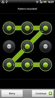 Press Continue.Repeat the selected phone lock code to confirm.