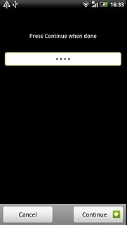 Key in the required phone lock code and press Continue.