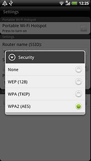 Press the required setting.