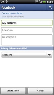 Key in the required information and press Create album.