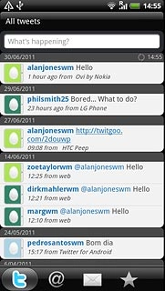 Press What's happening? and key in the required text.