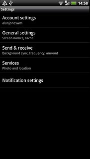 Press Account settings.