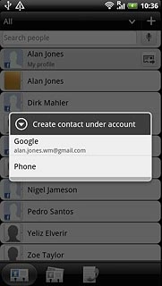 Press the required phone book, if required.