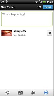 Press What's happening? and key in text for the picture.