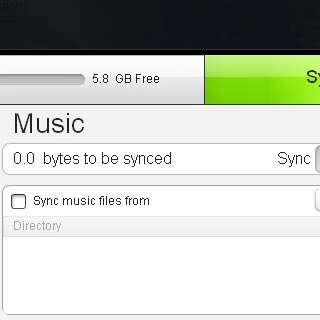 Select Sync music files from to turn on the function.