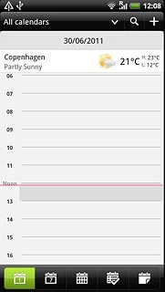 Press one of the following views (depending on the current view):the day icon