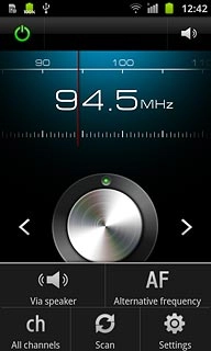Press Via speaker or Via earphones (depending on the current setting).