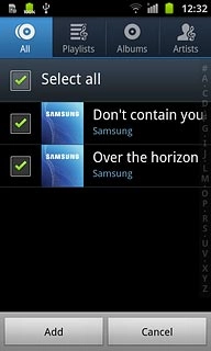 When the box next to an audio file is ticked (V), it's selected.