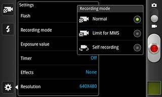 Press Normal or Limit for MMS.