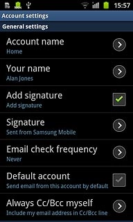 Press Default account to turn on the function.