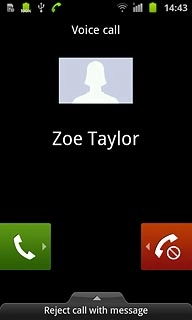 When you've an ongoing call, the new call is signalled by a sound.Press the accept call icon and drag the icon right.