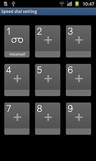 Press + on the required speed dialling key.