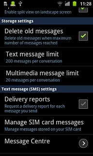 Press Message Centre.