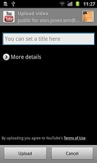 Key in text for the video clip.Press Upload.