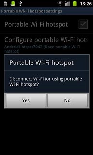 If required, press Yes to turn off Wi-Fi.