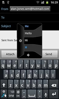 Press the required word to insert it.