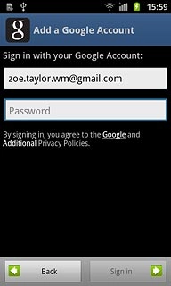 Press Password and key in the password for your Google account.