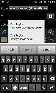 Press the required contact.Write subject and text for your email message.
