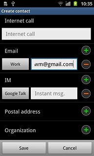 Press the field next to the email address.