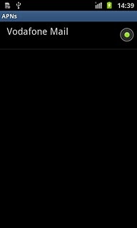 Press the field next to Vodafone Mail to fill in the field.