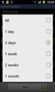 Press the required setting.