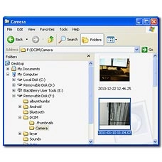 Highlight the required picture or the required video clip and move or copy it to your computer.