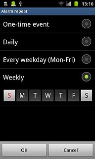 Press the required days.