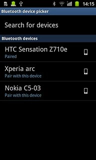 Press the required Bluetooth device.