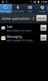 Press the Active applications tab.