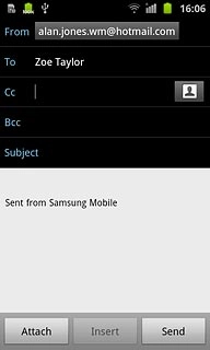 Press Cc or Bcc.Key in the first letters of the required contact.Matching contacts are displayed.