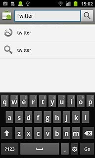 Key in Twitter and press the search icon.
